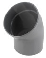Coude ø 160 mm, mâle-femelle à 45°, à coller, gris, en pvc