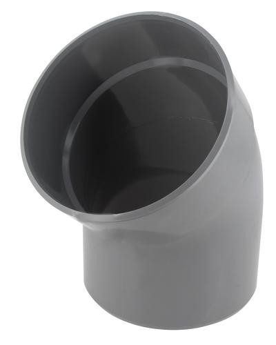 Coude ø 160 mm, mâle-femelle à 45°, à coller, gris, en pvc