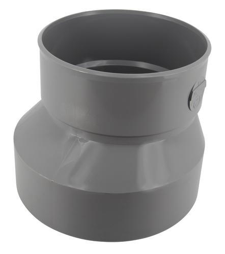 Réduction extérieure excentrée, ø 200/160, mâle-femelle, à coller, gris, en pvc