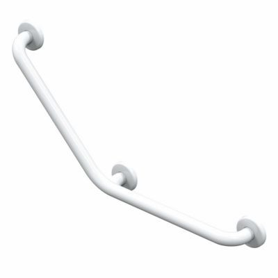 Barre epoxy blanche 135°-3 fixations Ø32mm 400mmx400mm
