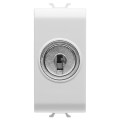 Two-way switch 1p 250v ac - 10ax - with key - 1 module - satin white - chorus