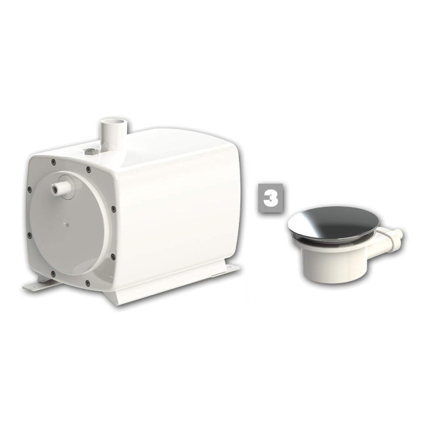 Sanifloor+ 3, pompe et bonde de 90 mm pour receveur standard