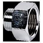Mamelon"mf chromé 246g 3/4 - 1/2" raccord laiton chromé à visser