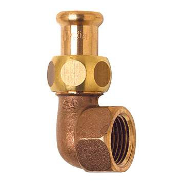 Coude union joint plat 8096g Ø35-1"1/4f pour tube cuivre chauff. & sanitaire