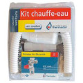 Kit chauffe eau nf gs, siphon, flexibles evacuation pvc pmax 10kw sous blister