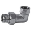 Coudé union 3/4"mf nickelé 3 pièces laiton à visser sphéro-conique