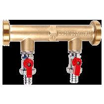 Manchette de rinçage entraxe 180 mm avec 2 vannes + tétine
