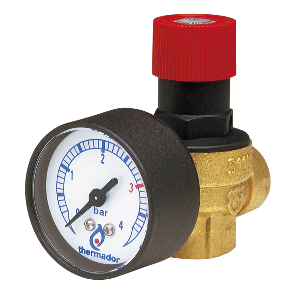 Soupape de sureté chauffage 1/2" dm - nf 3 bar - avec manomètre - code usine 511