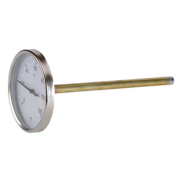 Thermomètre 100 axial plongeur 200 cadran 0 / 120°