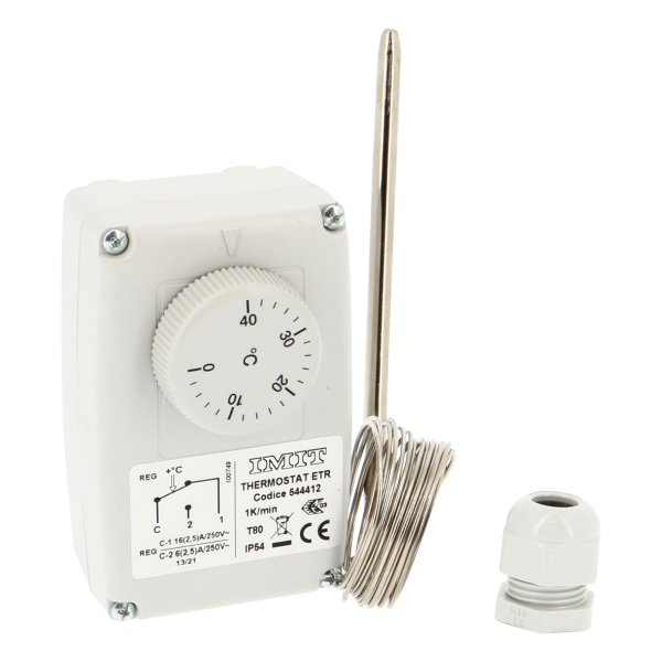 Th. méca. ip54 0°c/+40°c chaud/froid sonde Ø6x119 mm / 0,9 m à bulbe
