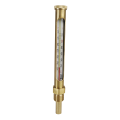 Thermomètre vertical droit l.260 plgr 60 plongeur 60 - laiton plage 0 / 130° ddg