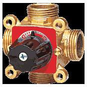 Vanne termomix compacte 4 voies 1" male corps laiton manuel ou moteur en option
