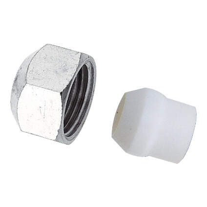 Ecrou chromé - bague ptfe 23x1,5 cu Ø16 pour robinetterie de radiateur