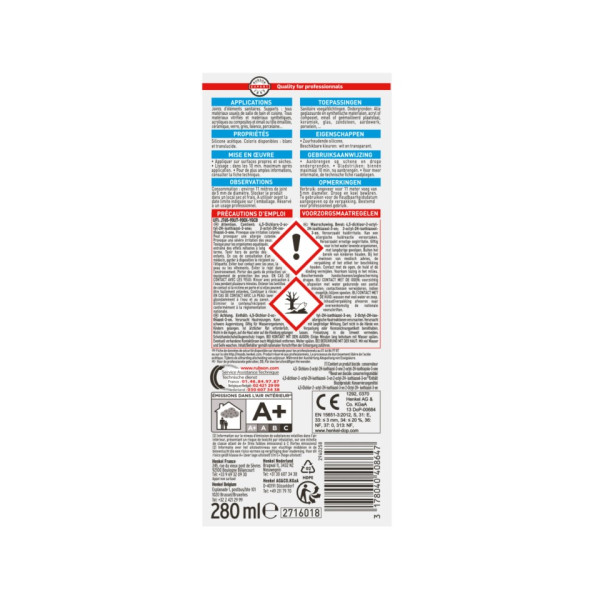 Rubson mastic sa2 sanitaire tous supports translucide cart 280ml