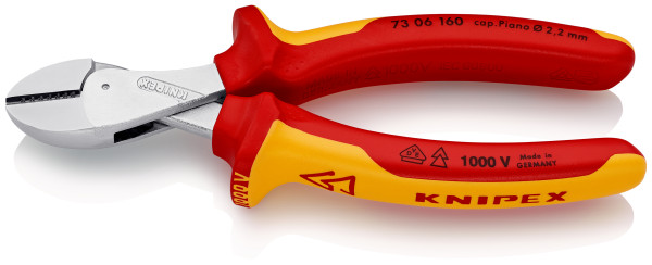 Pince cpte cote x-cut 160mm chrome 1000v