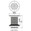 Bonde de lavabo à écoulement libre grille incurvée laiton Wirquin