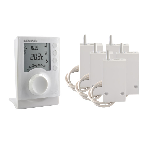 Delta Dore Pack Driver 630 Radio/FP Programmateur et Récepteurs Radio 3 Zones pour chauffage électrique (fil pilote Non Raccordé)