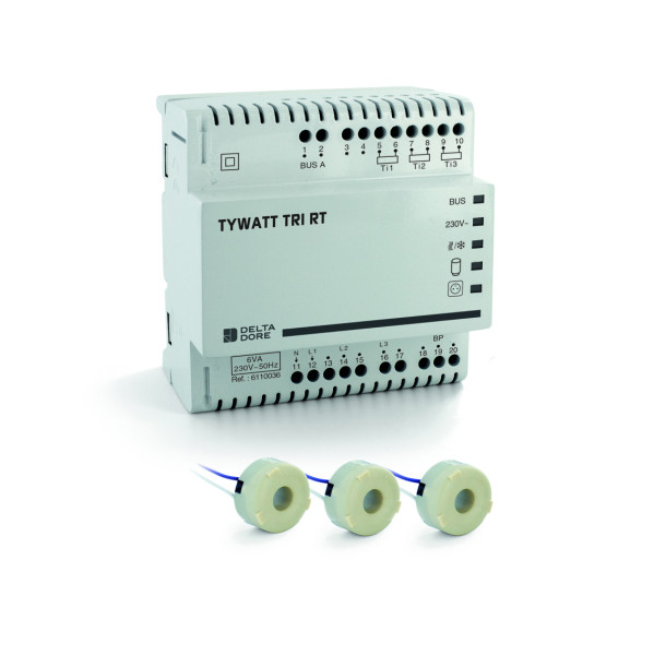 Indicateur de consommation Delta Dore Tywatt RT modulaire pour compteur triphasé