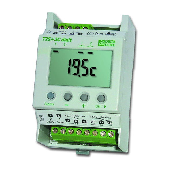 Delta Dore T2S+2C Digit Thermostat électronique modulaire 2 étages + 2 seuils