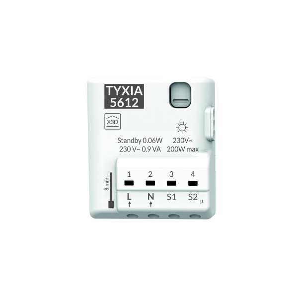 Module radio d'éclairage Delta Dore Tyxia 5612 Récepteur 2 voies pour commande Marche/Arrêt