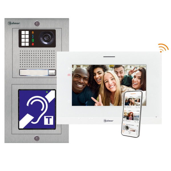 Kit vidéo ip erp 7'' nexa  inox 1 appel, avec moniteur 7'' wifi art7w/g+/ip