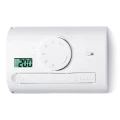 Thermostat d'ambiance blanc montage paroi 1 inverseur 5a alim piles 2 x 1,5v aaa - reglages manuels antigel-ete-hiver-jour-nuit +5°c a +27°c chauffage, +11°c a +33°c refroidissement (1T4190030000)
