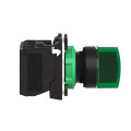 Harmony xb5 - sélecteur lumineux - 3 positions fixes - vert - 1o+1f - 24 vca/cc