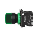 Harmony xb5 - sélecteur lumineux - 3 positions fixes - vert - 1o+1f - 24 vca/cc