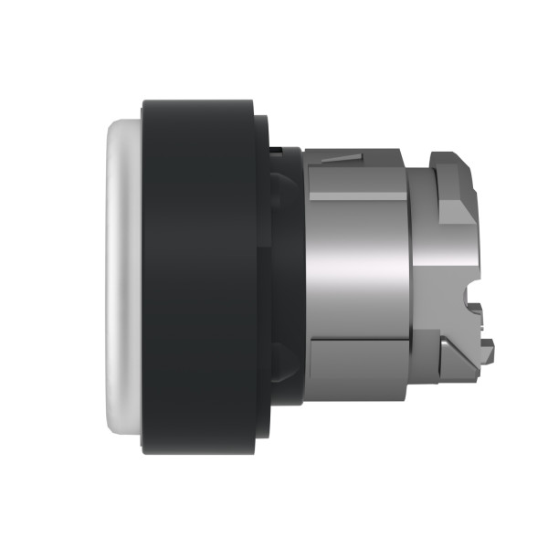 Harmony xb4 - tete de bouton - blanc  - membrane - diam 22 - collerette noir