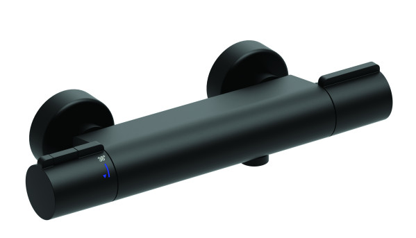 Mitigeur thermostatique noir pour douche gamme pact thewa