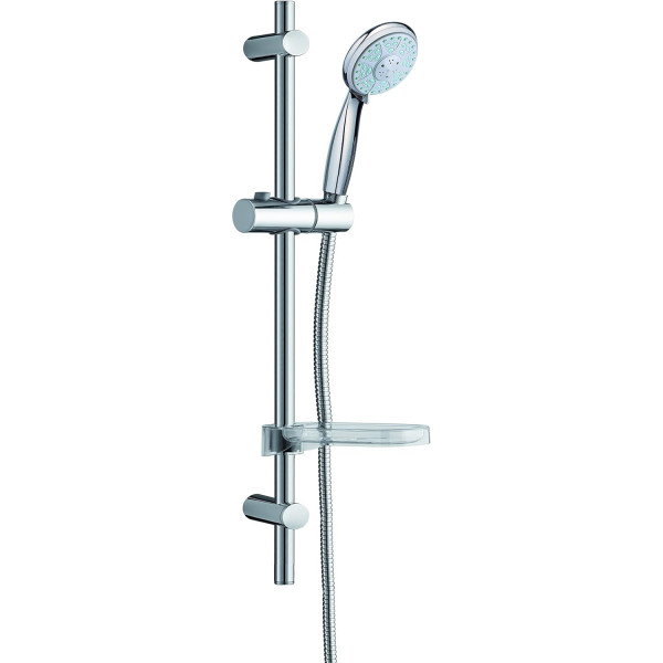 Kit barre de douche 3 jets chromé d25 Wirquin Tresio