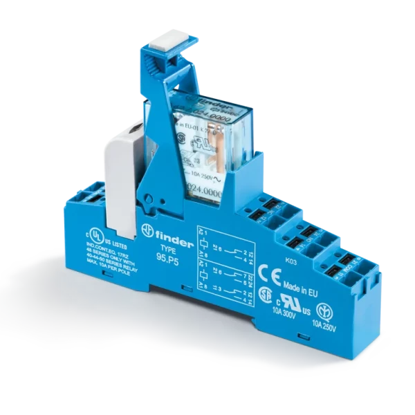 Interface 2rt 10a 12v dc sensible, étrier métalique, bornes push-in (48p870120050sma)