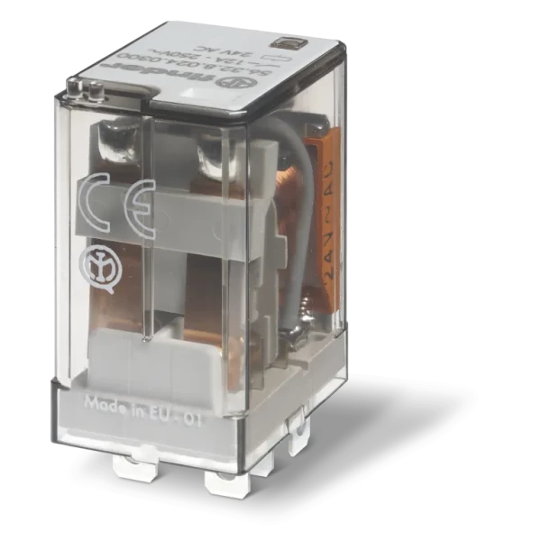 Relais embrochable 2rt 12a 110vac bouton test + indicateur mecanique agcdo (563281102040)