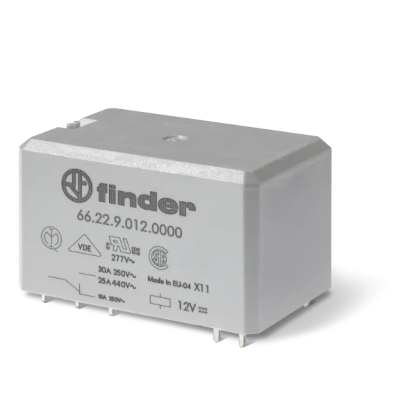 Relais de puissance circuit imprime 2no 30a sous 250vac 24vdc pour application photovoltaique (intervalle 1,5mm) (662290240600)