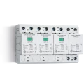 Parafoudre t1 + t2 pour syst triphase associa de 3 varistors et eclateurs + eclateur l-n uc=260vac iimp=25ka up=1,5kv n-pe uc=255vac iimp 100ka up=1,5kv controle visuel etat du varistor + telesignalis