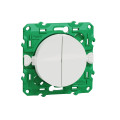 Interrupteur double blanc Schneider Odace sans fil sans pile