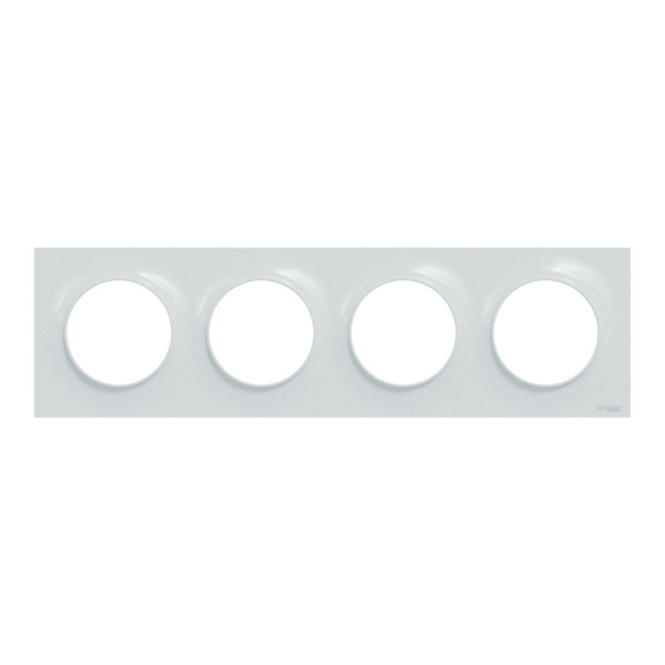 Odace styl, plaque blanc recyclé 4 postes horizontaux ou verticaux entraxe 71mm