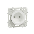 Prise de courant 2P blanc Schneider Odace connexion rapide fixation à vis 