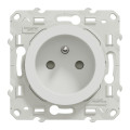 Prise de courant 2P+T blanc Schneider Odace connexion à vis fixation à vis