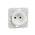 Prise de courant 2P+T blanc Schneider Odace 4 connexions rapides par pôle fixation à vis