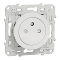 Prise de courant 2P+T affleurante blanc Schneider Odace connexion rapide fixation à vis