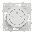 Prise de courant 2P+T affleurante blanc Schneider Odace connexion rapide fixation à vis