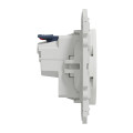 Prise de courant 2P+T affleurante blanc Schneider Odace connexion rapide fixation à vis