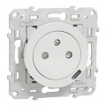 Prise de courant 2P+T affleurante blanc Schneider Odace avec prise chargeur USB TypeC 10,5W