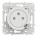 Prise de courant 2P+T affleurante blanc Schneider Odace avec prise chargeur USB TypeC 10,5W