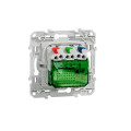 Prise de courant 2P+T affleurante blanc Schneider Odace avec prise chargeur USB TypeC 10,5W