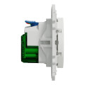 Prise de courant 2P+T affleurante blanc Schneider Odace avec prise chargeur USB TypeC 10,5W