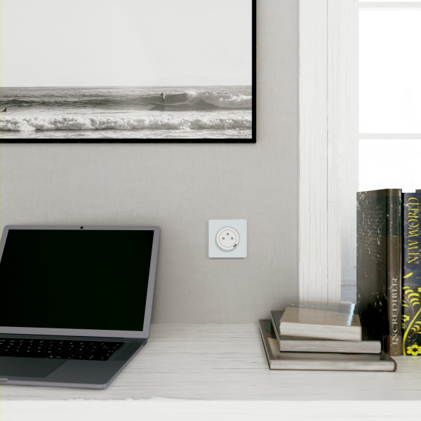 Prise de courant 2P+T affleurante blanc Schneider Odace avec prise chargeur USB TypeC 10,5W