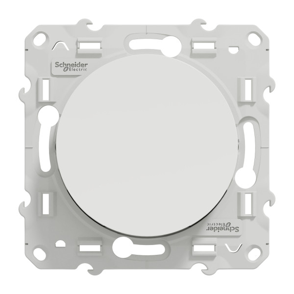 Poussoir blanc Schneider Odace 10A fixation à vis