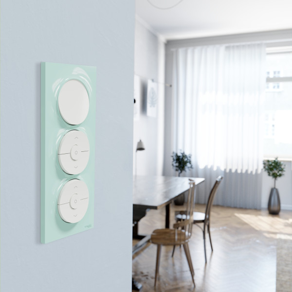 Poussoir blanc Schneider Odace 10A fixation à vis